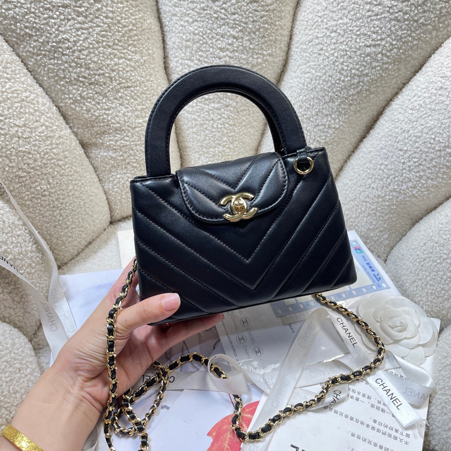 CHANEL 26S MINI KELLY BAG 19 IN BLACK CALFSKIN