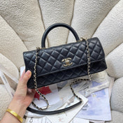 CHANEL 26S COCO HANDLE BAG 32 IN BLACK CAVIAR CALFSKIN