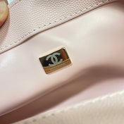 CHANEL 26S COCO HANDLE BAG 32 IN LIGHT PINK CAVIAR CALFSKIN GOLD HARDWARE