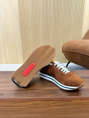 TOM FORD SNEAKERS IN TAN BROWN SUEDE 432168