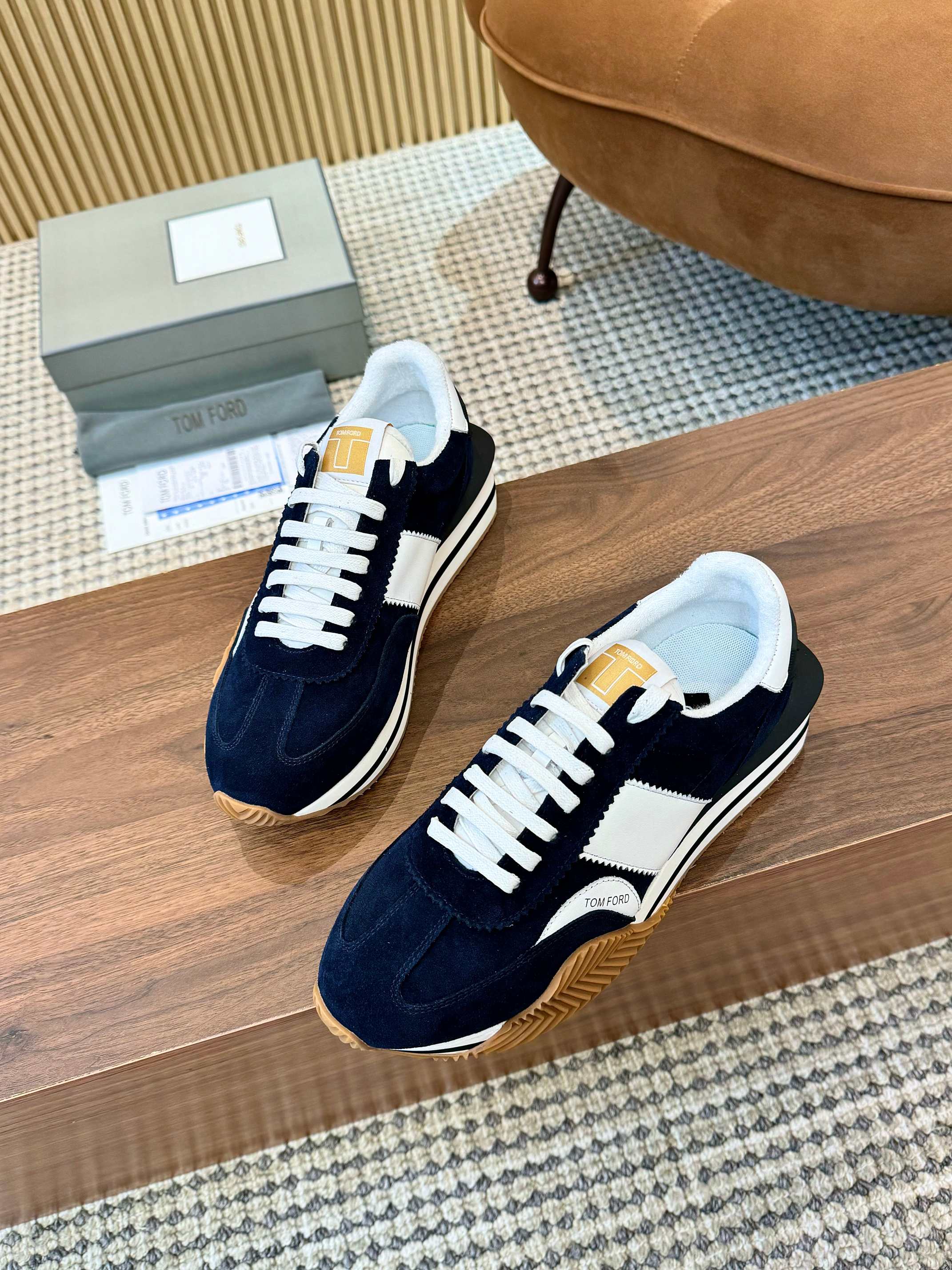 TOM FORD SNEAKERS IN NAVY BLUE SUEDE 432169