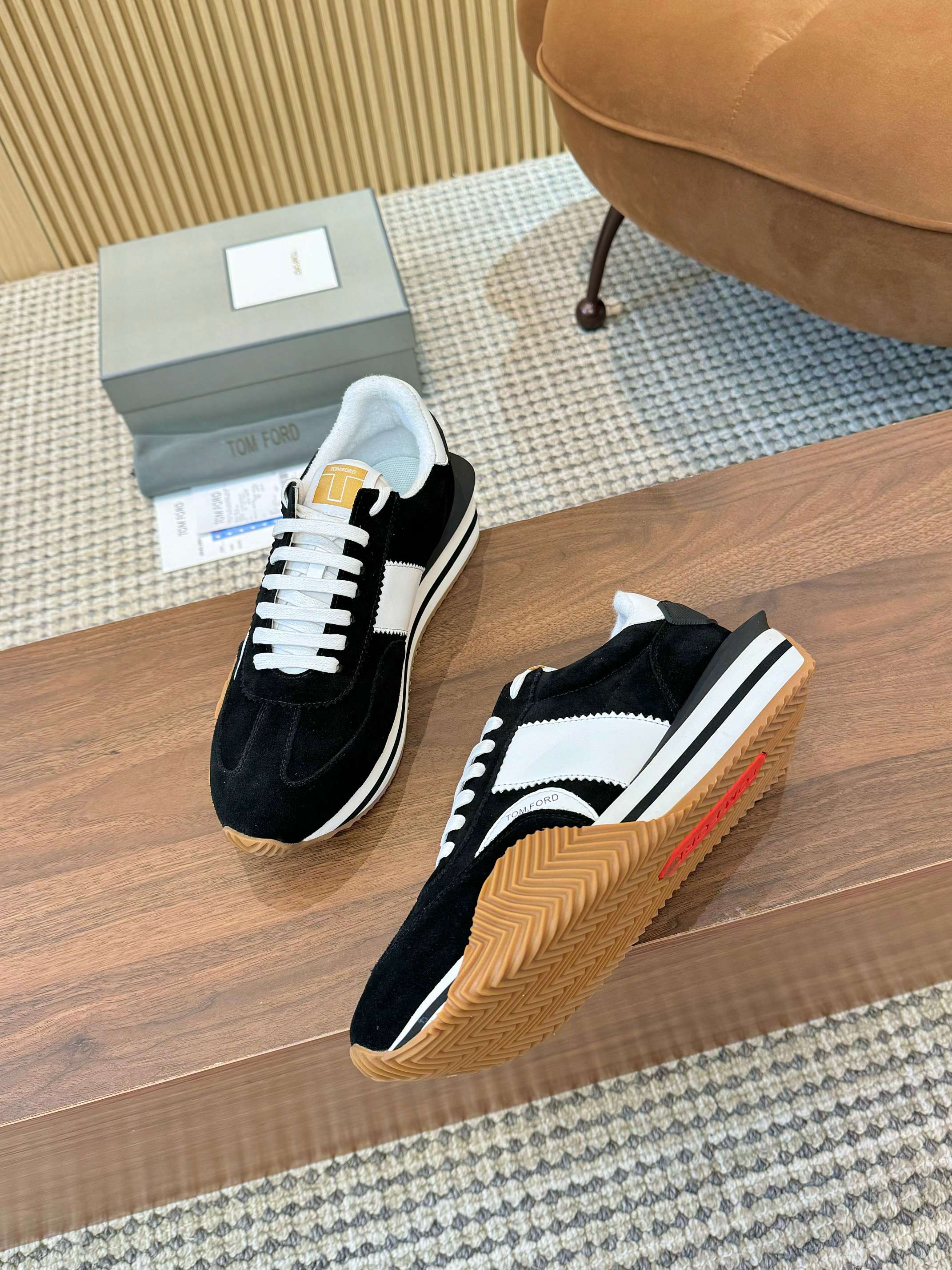 TOM FORD SNEAKERS IN BLACK SUEDE 432171