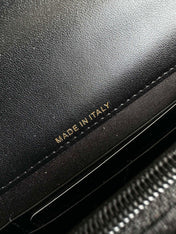 CHANEL 25S CLASSIC WALLET ON CHAIN 19 IN BLACK LAMBSKIN WITH GOLD HARDWARE