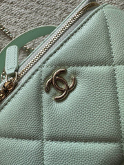 CHANEL 25S VANITY BAG 17 IN MINT GREEN CAVIAR LEATHER