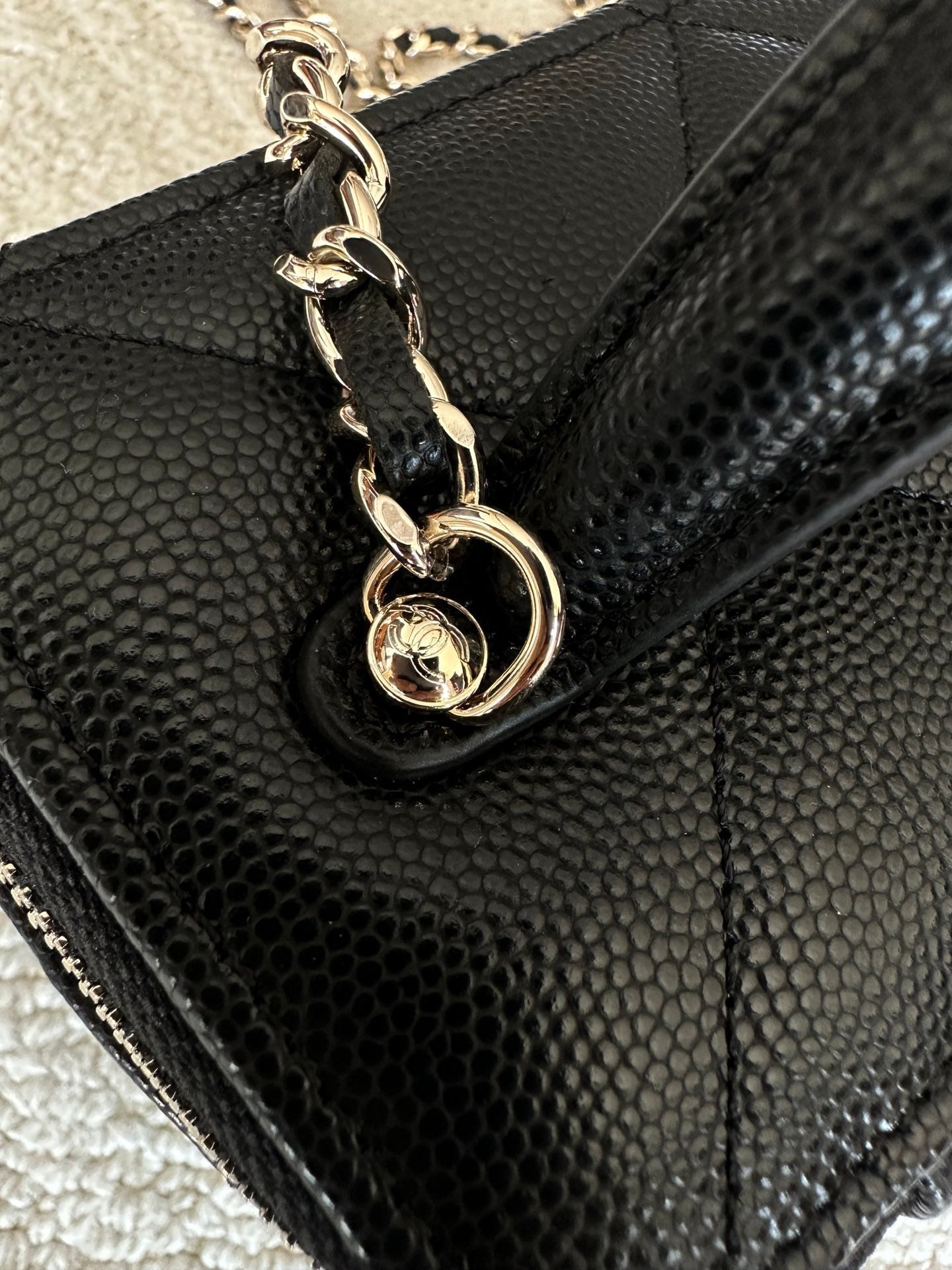 CHANEL 25S VANITY BAG 17 IN BLACK CAVIAR LEATHER WITH GOLD HARDWARE