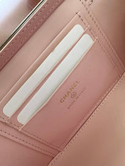 CHANEL 25S VANITY BAG 17 IN LIGHT PINK CAVIAR LEATHER WITH GOLD HARDWARE