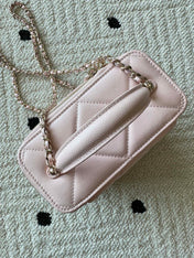 CHANEL 25S VANITY BAG 17 IN LIGHT PINK CAVIAR LEATHER WITH GOLD HARDWARE