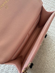 CHANEL 25S MINI FLAP BAG 19 IN LIGHT PINK CAVIAR LEATHER