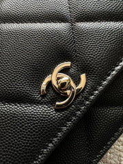 CHANEL 25S MINI FLAP BAG 19 IN BLACK CAVIAR LEATHER
