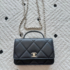 CHANEL 25S MINI FLAP BAG 19 IN BLACK CAVIAR LEATHER
