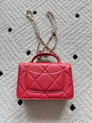 CHANEL 25S MINI FLAP BAG 19 IN RED CAVIAR LEATHER