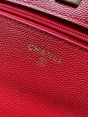 CHANEL 25S MINI FLAP BAG 19 IN RED CAVIAR LEATHER