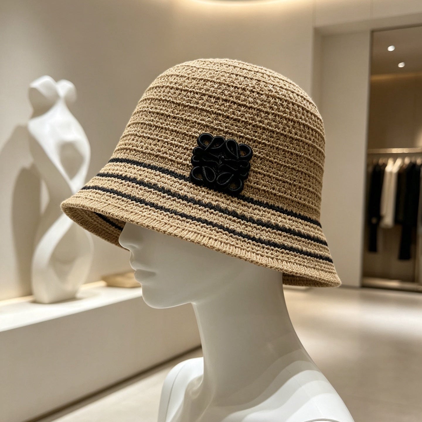 LOEWE 26S CROCHET BUCKET HAT STYLE 221