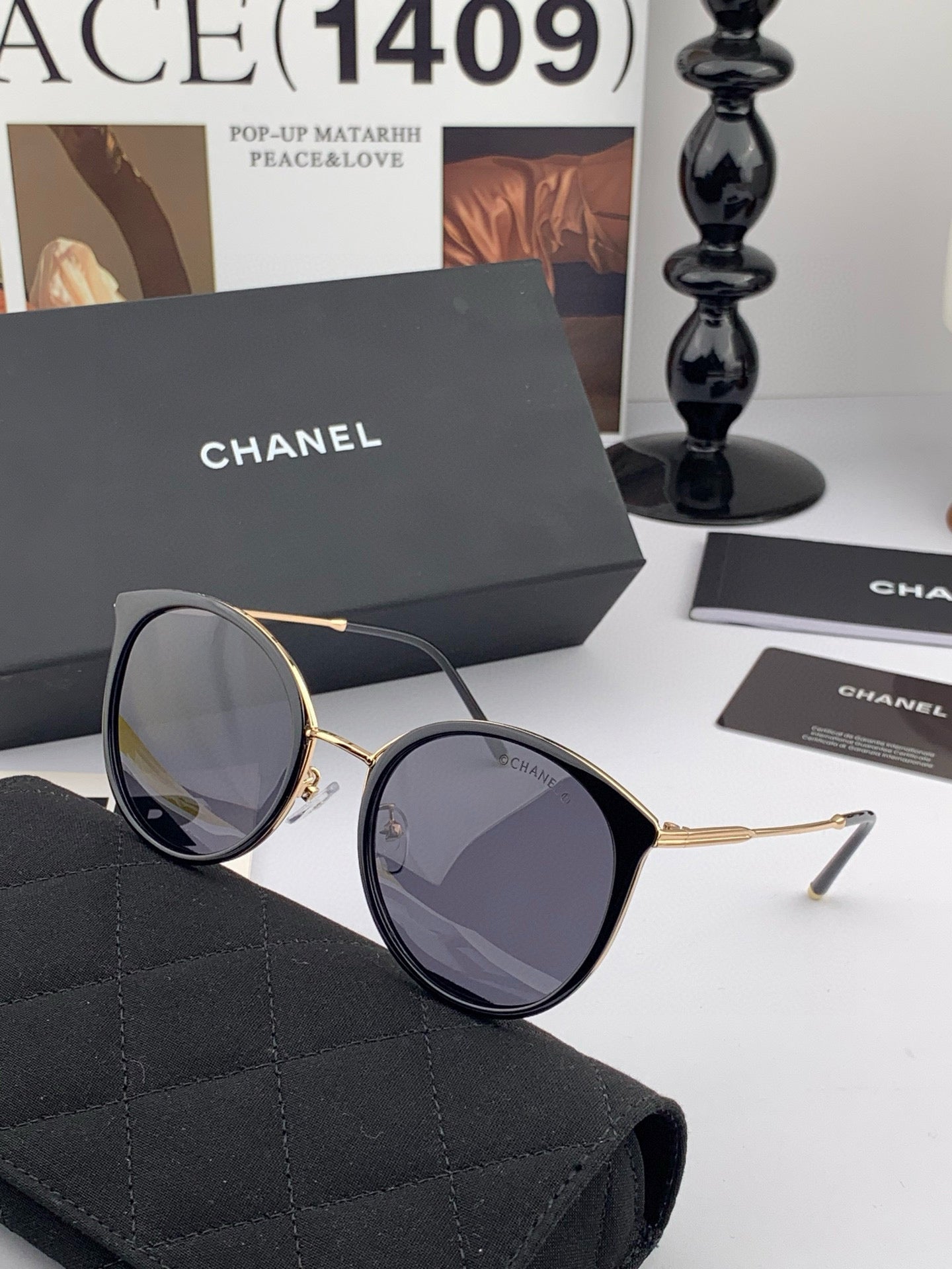 CAT EYE SUNGLASSES CH7827 IN ACETATE FRAME METAL