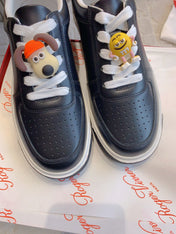 VIV' SKATE SNEAKERS IN BLACK CALFSKIN CARTOON CHARMS