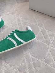 CELINE 25S JOGGER LOW LACE UP SNEAKER IN DEEP TEAL CALFSKIN AND SUEDE