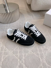 CELINE 25S JOGGER LOW LACE UP SNEAKER IN BLACK CALFSKIN AND SUEDE