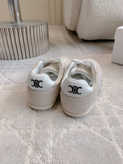 CELINE 25S JOGGER LOW LACE UP SNEAKER IN LIGHT GRAY CALFSKIN AND SUEDE