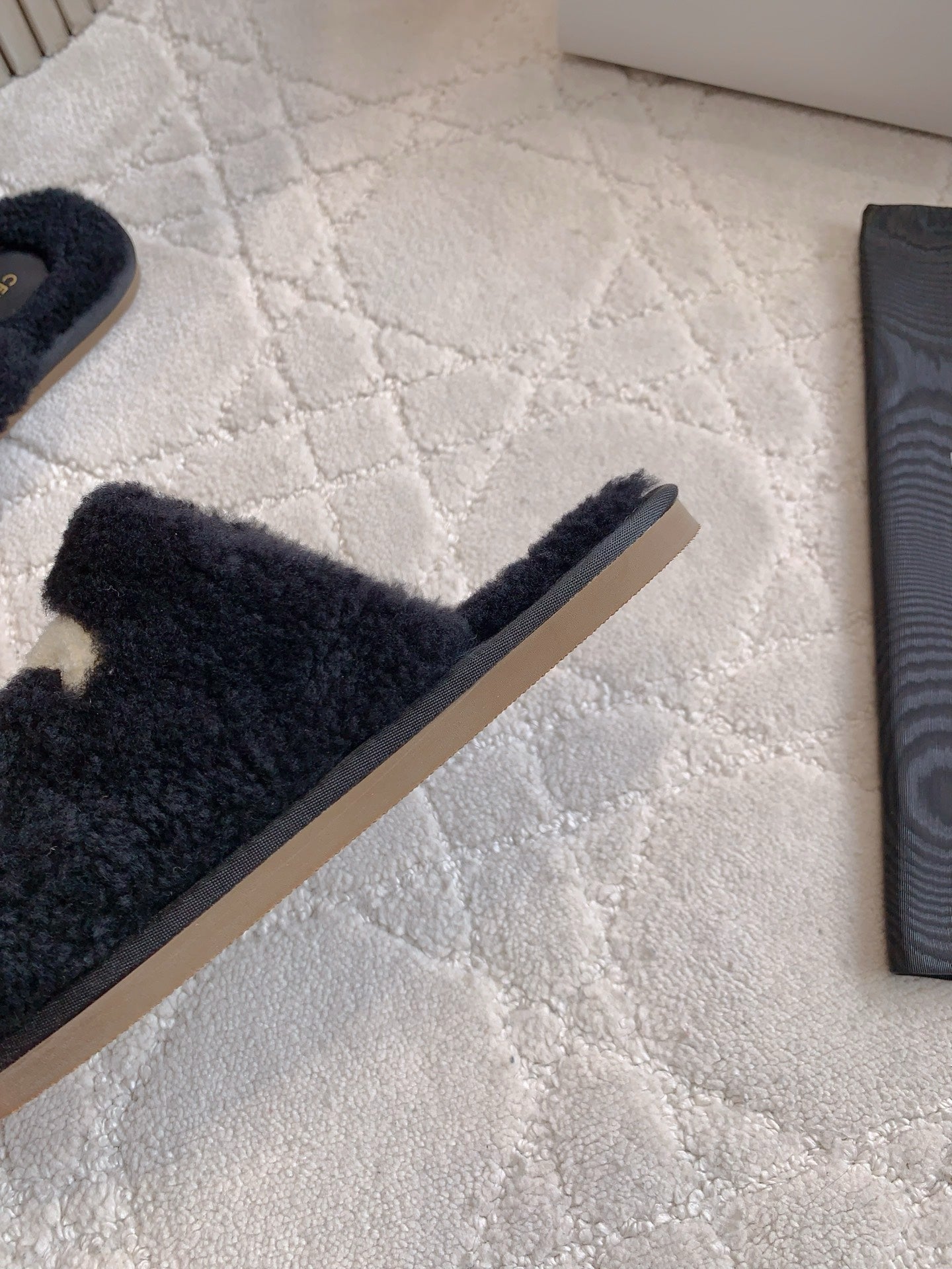 CELINE 26S MULES WITH LOGO IN BLACK WOOL