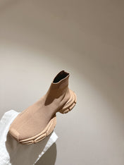 BALENCIAGA 25S SPEED TRAINER SNEAKERS 55 MM IN BEIGE KNIT