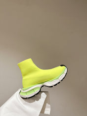 BALENCIAGA 25S SPEED TRAINER SNEAKERS 55 MM IN LIGHT LEMON YELLOW KNIT