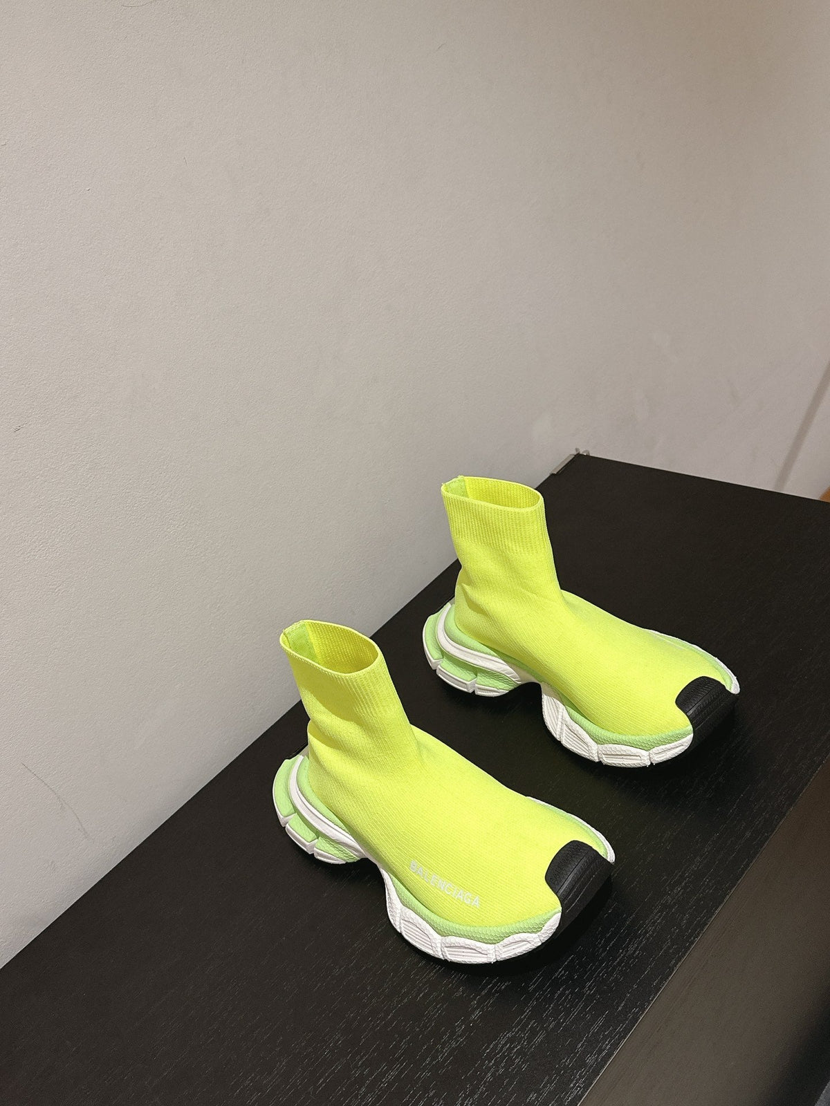 BALENCIAGA 25S SPEED TRAINER SNEAKERS 55 MM IN LIGHT LEMON YELLOW KNIT