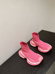 BALENCIAGA 25S SPEED TRAINER SNEAKERS 55 MM IN PINK KNIT