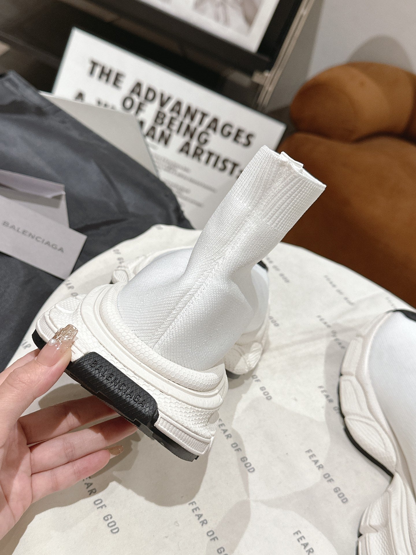 BALENCIAGA 25S SPEED TRAINER SNEAKERS 55 MM IN WHITE KNIT