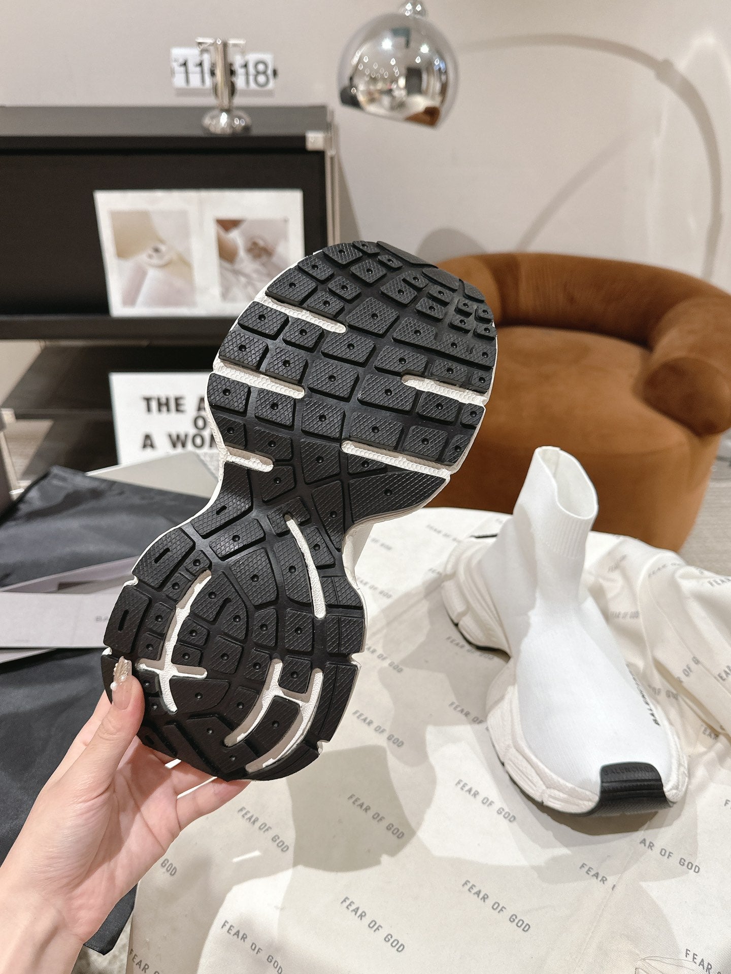 BALENCIAGA 25S SPEED TRAINER SNEAKERS 55 MM IN WHITE KNIT