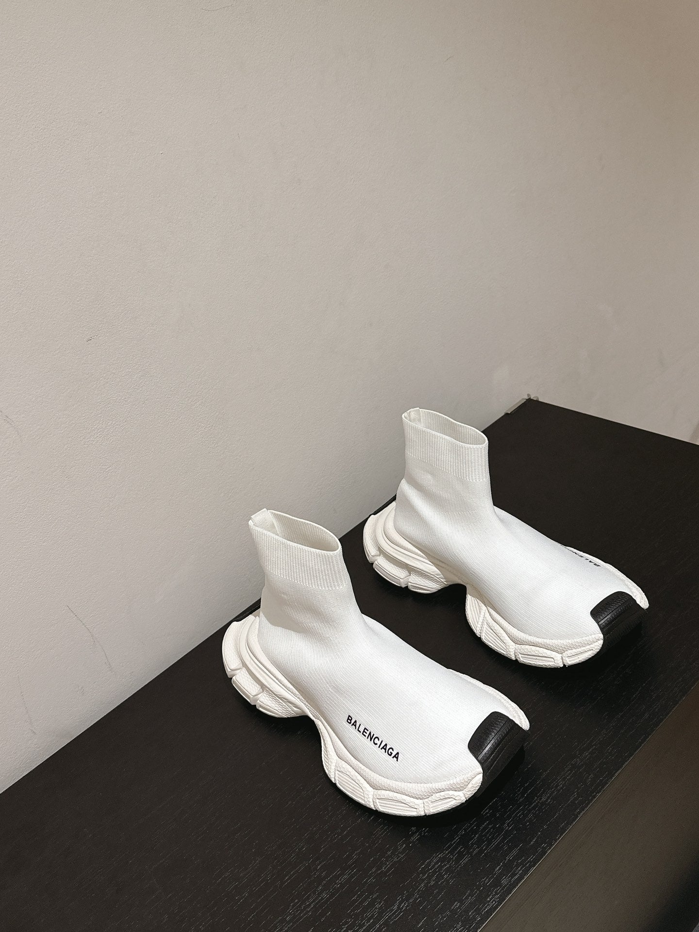 BALENCIAGA 25S SPEED TRAINER SNEAKERS 55 MM IN WHITE KNIT