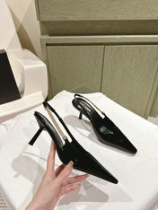 BLAKE SLINGBACK PUMPS 80 IN BLACK PATENT LEATHER