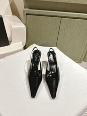 BLAKE SLINGBACK PUMPS 80 IN BLACK LEATHER