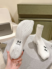 BALENCIAGA 25S HIGH-TOP SNEAKERS IN WHITE COTTON BLEND