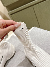 BALENCIAGA 25S HIGH-TOP SNEAKERS IN WHITE COTTON BLEND