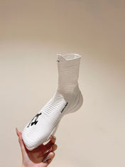 BALENCIAGA 25S HIGH-TOP SNEAKERS IN WHITE COTTON BLEND