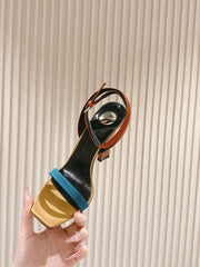 YSL 25S HIGH-HEEL SANDALS 100 MM IN MULTICOLOR SATIN STYLE 1