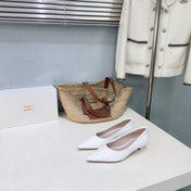 THE ROW 26S POINTED TOE PUMPS 35MM IN WHITE CALFSKIN