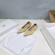 THE ROW 26S POINTED KITTEN HEEL PUMPS 35MM IN LIGHT BEIGE CALFSKIN