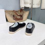 THE ROW 26S LACE-UP SNEAKERS IN BLACK GRAINED CALFSKIN