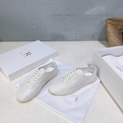 THE ROW 26S LACE-UP SNEAKERS IN WHITE GRAINED CALFSKIN