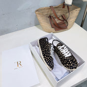 THE ROW 26S LACE-UP SNEAKERS IN BLACK LEOPARD CALF HAIR