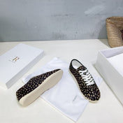 THE ROW 26S LACE-UP SNEAKERS IN BLACK LEOPARD CALF HAIR