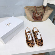 THE ROW 26S LACE-UP SNEAKERS IN BROWN LEOPARD CALF HAIR