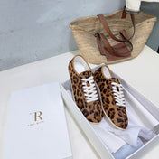 THE ROW 26S LACE-UP SNEAKERS IN BROWN LEOPARD CALF HAIR