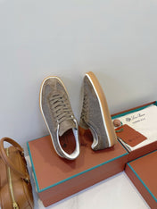 SNEAKERS IN MOSS SUEDE WITH CANVAS