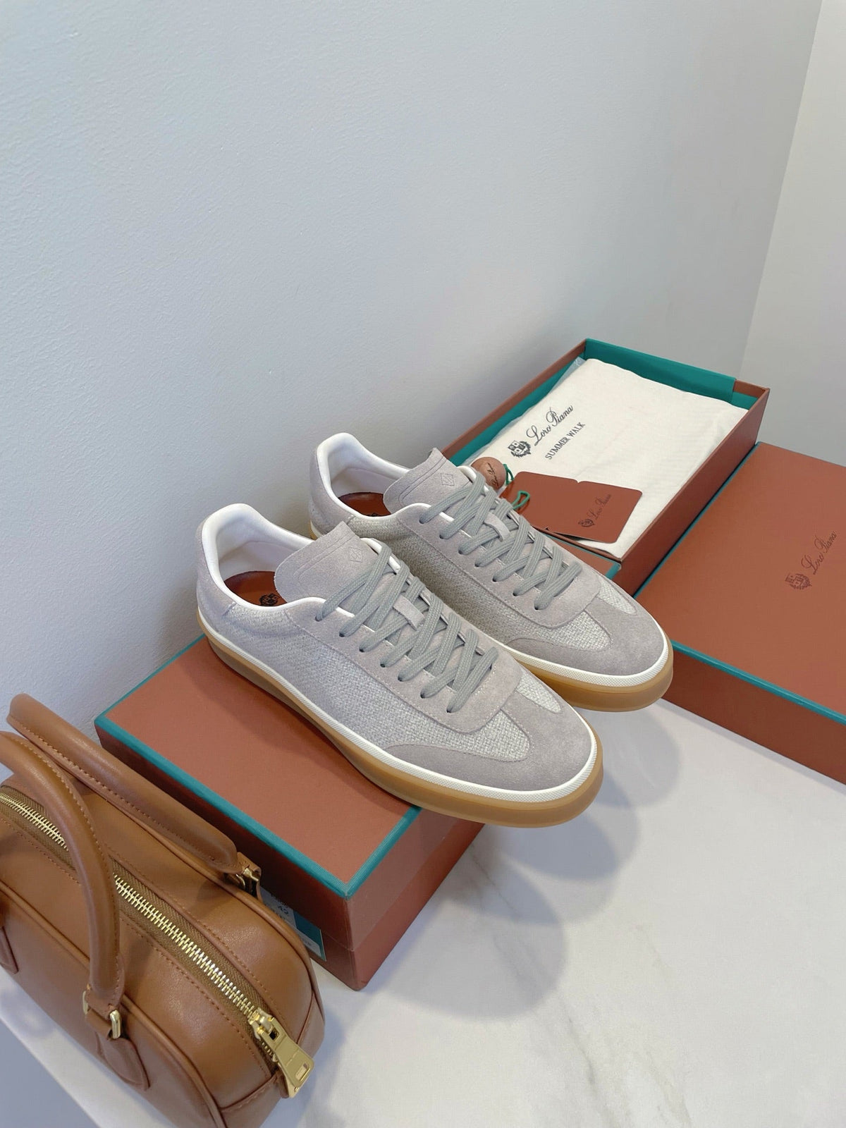 SNEAKERS IN METAL GREY SUEDE WITH CANVAS