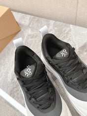RUN SNEAKER IN WHITE MIX BLACK SUEDE AND MESH FABRIC