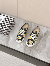 VALENTINO 25S GARAVANI X VANS SNEAKERS IN YELLOW MIX BLACK CANVAS
