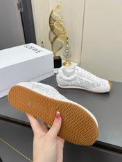 LOEWE 26S RUNNER 2.0 SNEAKERS IN WHITE SUEDE AND ANAGRAM JACQUARD
