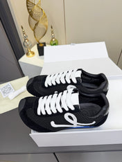 LOEWE 26S RUNNER 2.0 SNEAKERS IN BLACK SUEDE AND MESH FABRIC